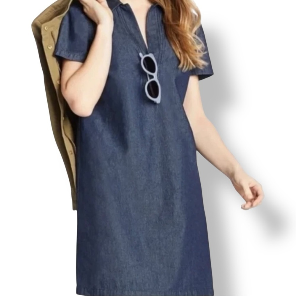 Draper James | Collared Chambray Shift Dress (12) - Picture 6 of 6